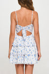 Floral Layered Tie Back Skater Dress