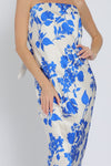 Tube Tie Back Chest Cowl Back Waisted Maxi Dress