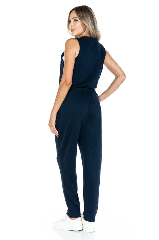 Ariella Zipper Detail Straight Leg Jumpsuit