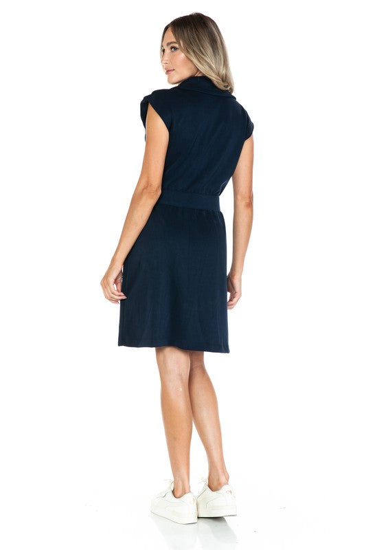Ariella Zipper Detail Scuba Dress