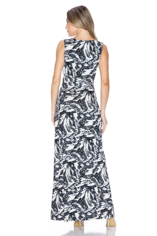 Ariella Printed Twist Front Maxi Dress