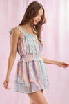 Multi Floral Printed Double Layer Romper