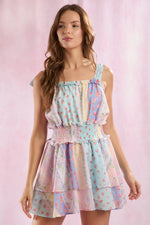 Multi Floral Printed Double Layer Romper