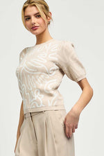 Round Neck Half Sleeve Sweater Top