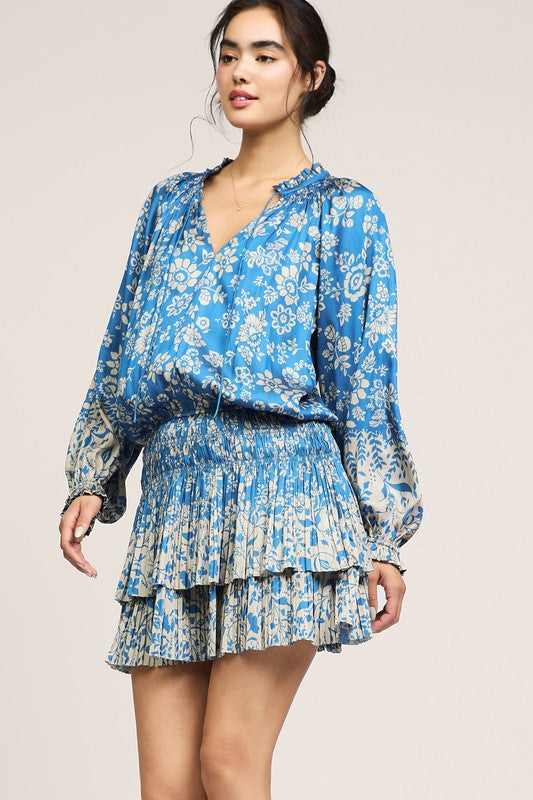 Pleated Mini Dress