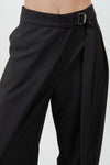 Pleated Wrap Over Adjustable Belt Trousers