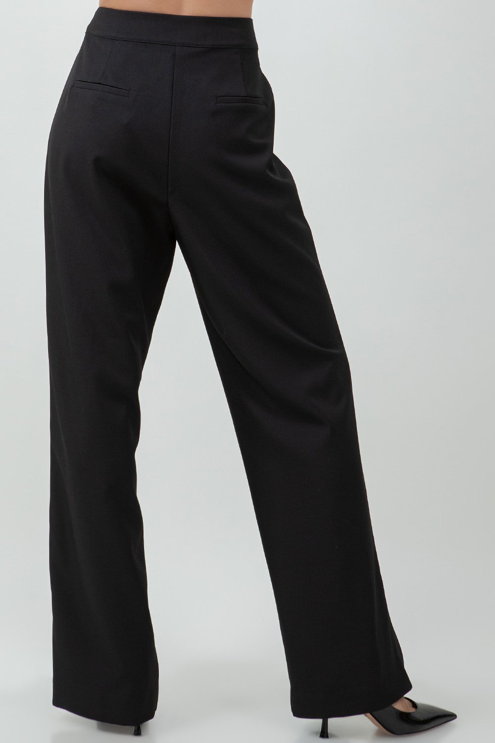 Pleated Wrap Over Adjustable Belt Trousers