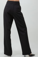 Pleated Wrap Over Adjustable Belt Trousers