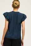 Ruffled Split Neck Blouse