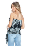 Ariella Printed Tube Top w/ Tie - Print