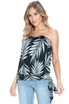 Ariella Printed Tube Top w/ Tie - Print