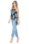Ariella Printed Tube Top w/ Tie - Print