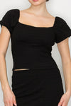 Balloon Sleeve Square Crop Top