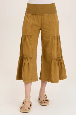 XCVI Linen Side Tier Wide Leg Palazzo Pants