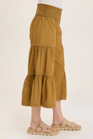 XCVI Linen Side Tier Wide Leg Palazzo Pants