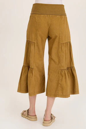 XCVI Linen Side Tier Wide Leg Palazzo Pants