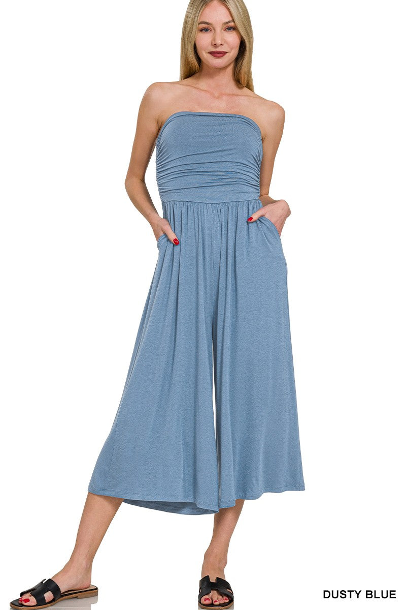 Double Layered Strapless Tube Top Jumpsuit