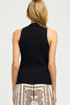 Sleeveless V-Neck Button Down Sweater Top