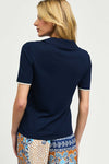 Short Sleeve U-Neck Polo Sweater