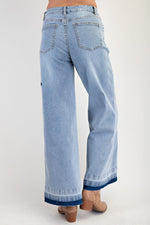 Washed Star Patch Denim Pants