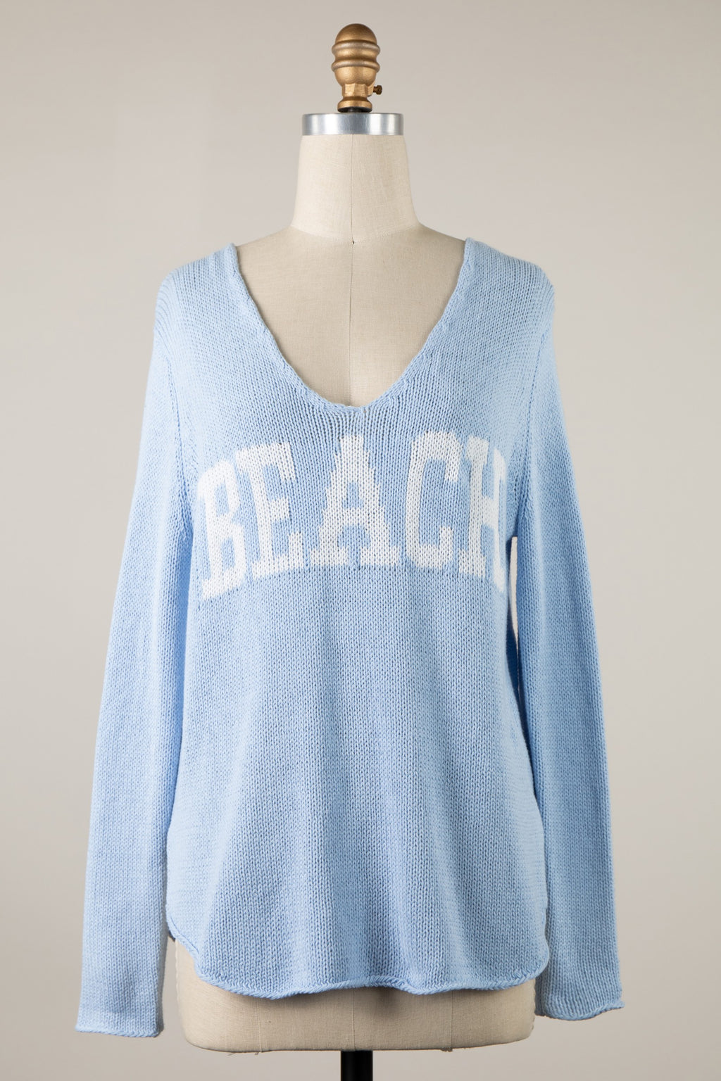 Lightweight Beach Knit V-Neck Sweater Top