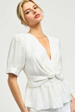 V-Neck Top w/ Twisted Detail