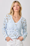 Crochet Button Up Jacket - Off White