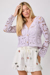 Crochet Button Up Jacket - Off White