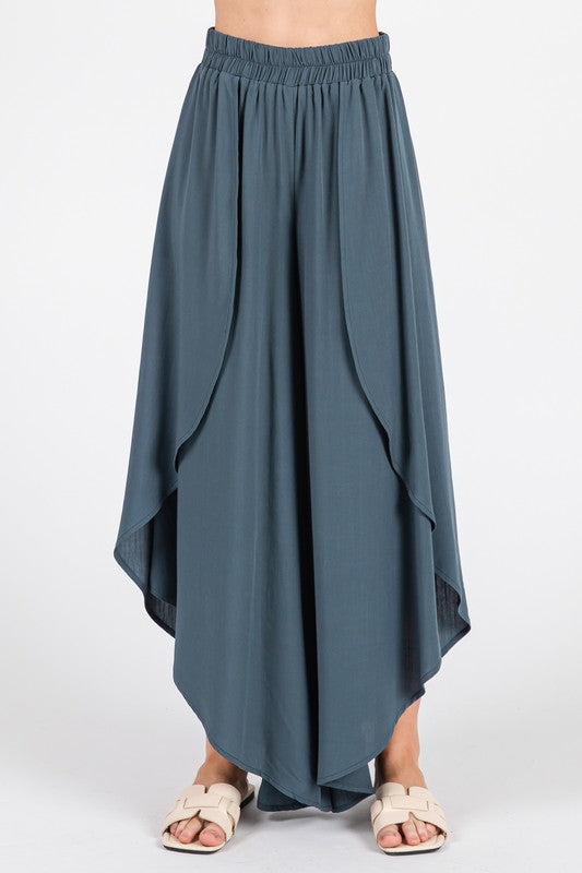 Pre-Wash Woven Overlap Pants