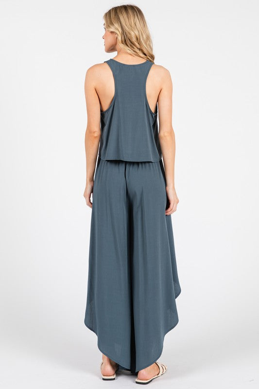 Pre-Wash Woven Overlap Pants