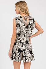 Printed Deep V-Neck Romper