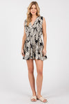 Printed Deep V-Neck Romper
