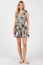 Printed Deep V-Neck Romper