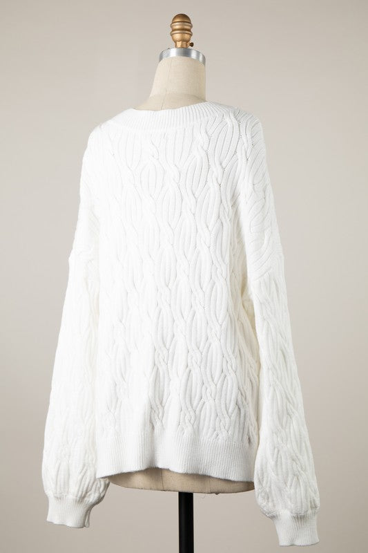 Braid Knit Pattern Sweater