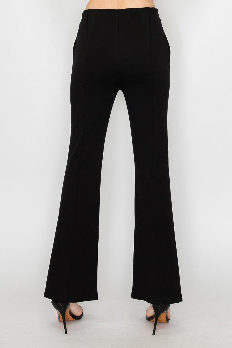 Elastic Waist Fit And Flare Pants