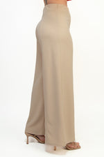Wide Leg Elastic Waistband Casual Pant