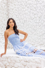 Striped Floral Lace Tube Dress