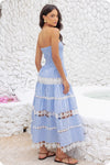 Striped Floral Lace Tube Dress