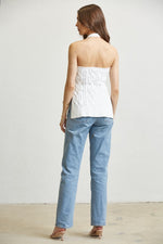 Cable Knit Cotton Halter Top