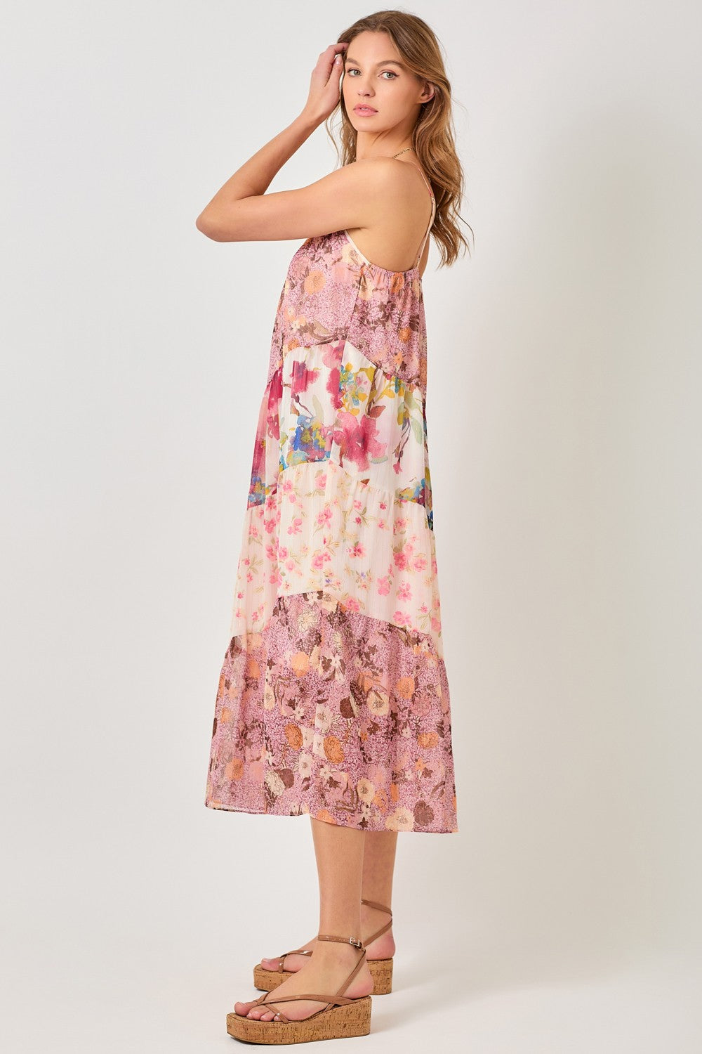 Print Mixed Maxi Dress