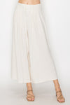 Button Front Wide Leg Pants