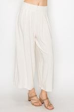 Button Front Wide Leg Pants