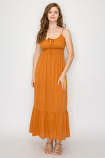 Tiered A-Line Smocked Maxi Dress