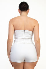 Lace Up Strapless Corset Top