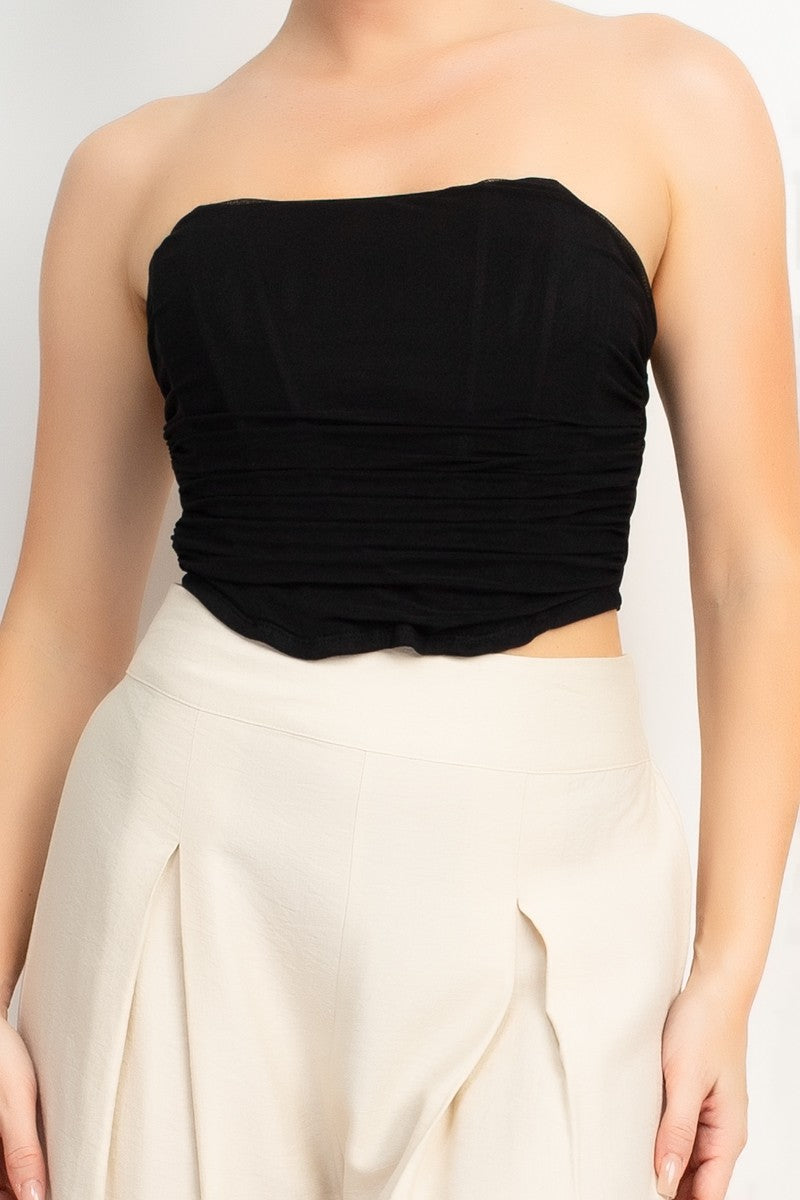 Shirred Corset Tube Top