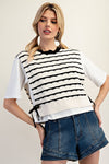 Layered Striped Sweater Top