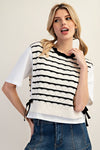 Layered Striped Sweater Top