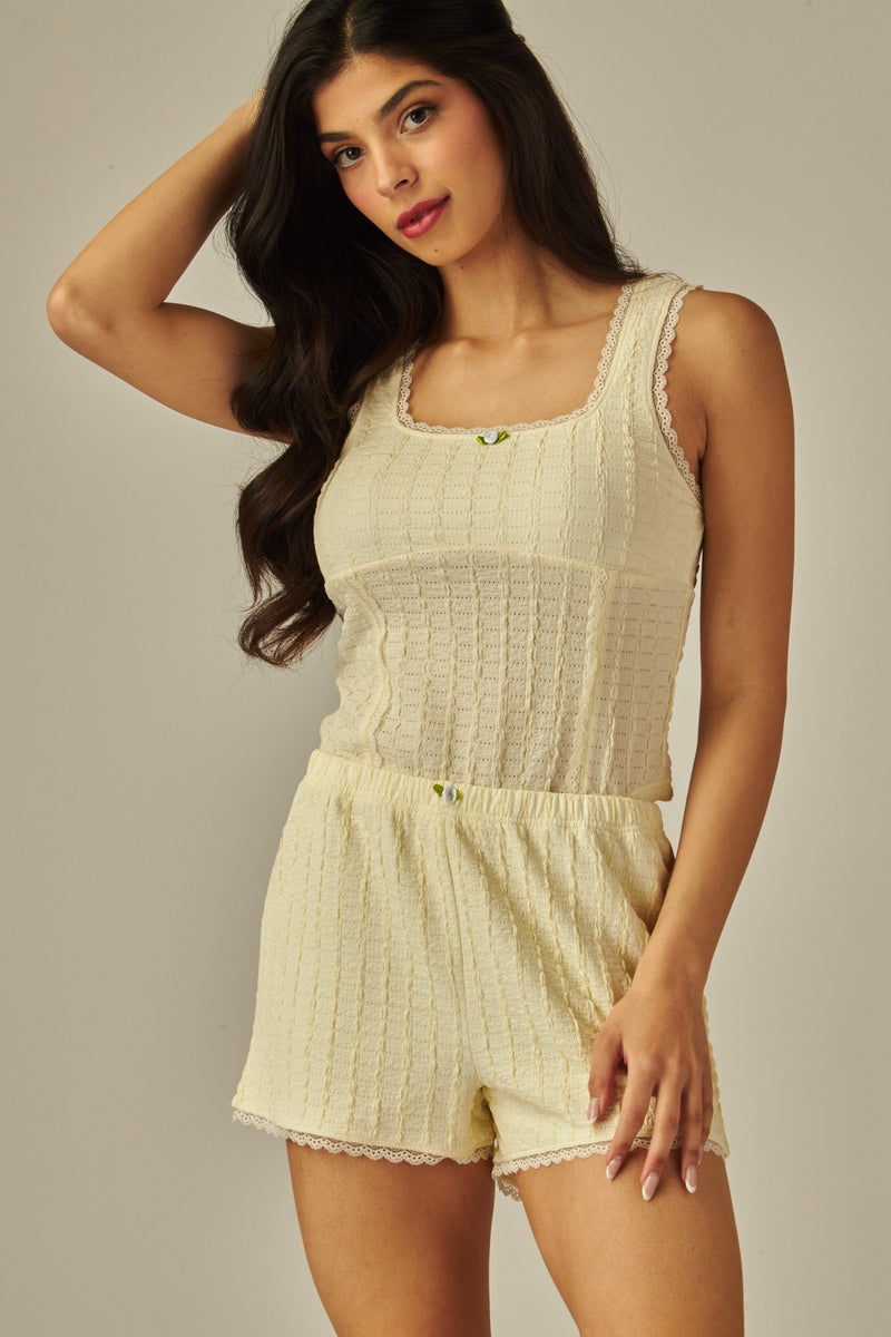 Sweet Dreams Ruffled Lace Loungewear Set