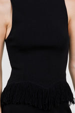 Fringe Bottom Hemming Knitted Sleeveless Top