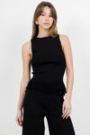 Fringe Bottom Hemming Knitted Sleeveless Top